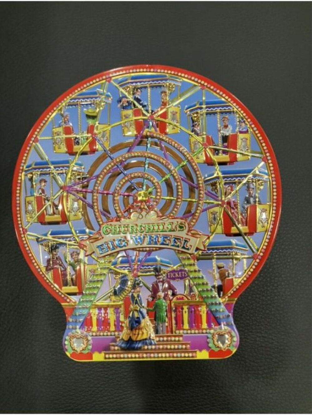 VINTAGE CHURCHILL BIG FERRIS WHEEL COLLECTIBLE TIN PAINTED BY ADRIAN CHESTERMAN